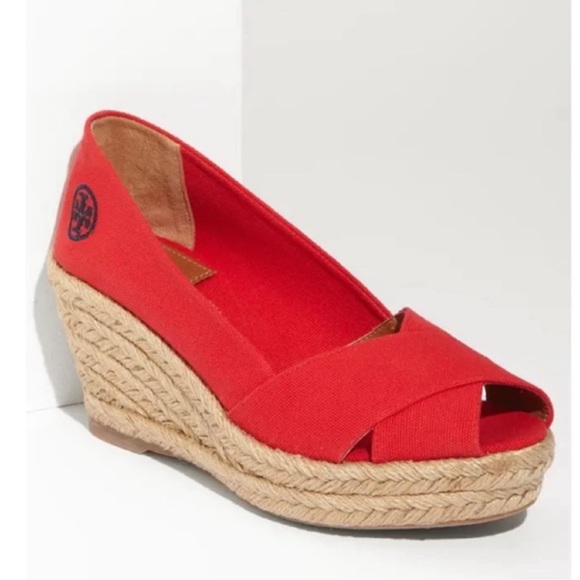 Red Women’s Tory Burch Filipa Espadrilles in good worn condition size 8B - Picture 10 of 12
